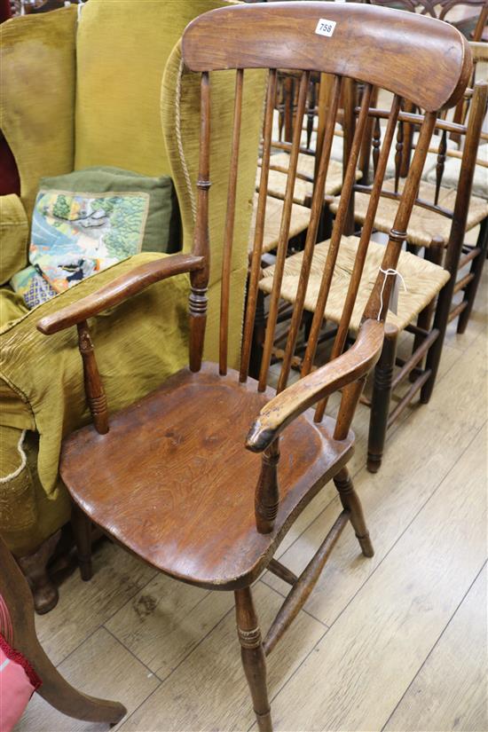 A rustic farmhouse chair